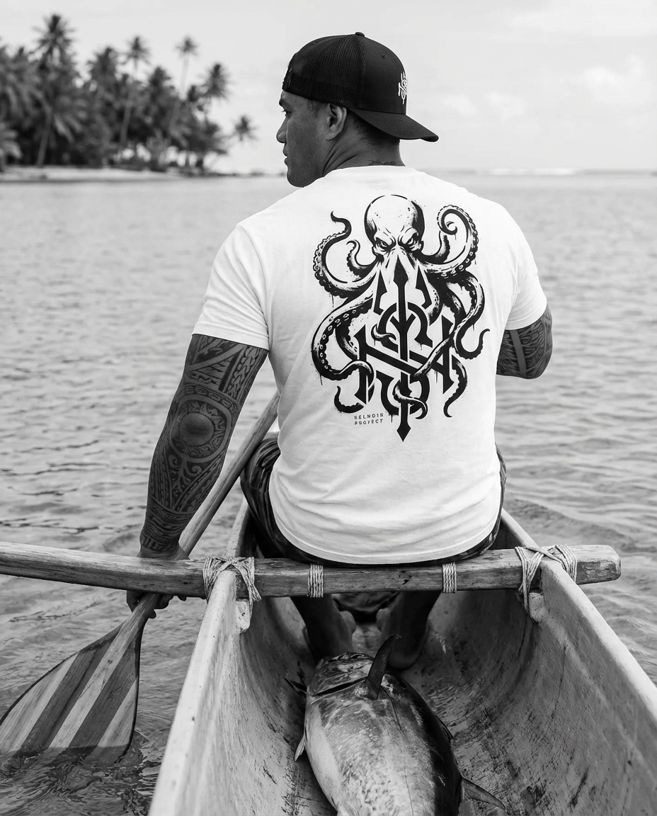 KRAKEN BANSK T-shirt unisexe en coton biologique Sel Noir Project